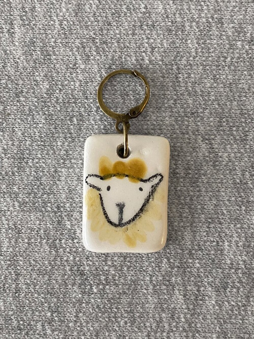 NWOT Handmade Porcelain Sheep Knitting Stitch Marker